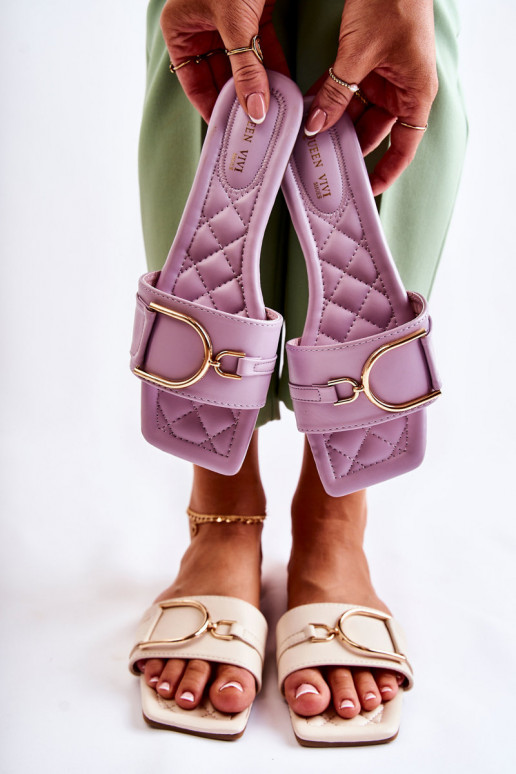 Klassisches Modell Hausschuhe mit Ornamenten lila Farbe Shilla Klassisches Modell Hausschuhe mit Ornamenten lila Farbe Shilla