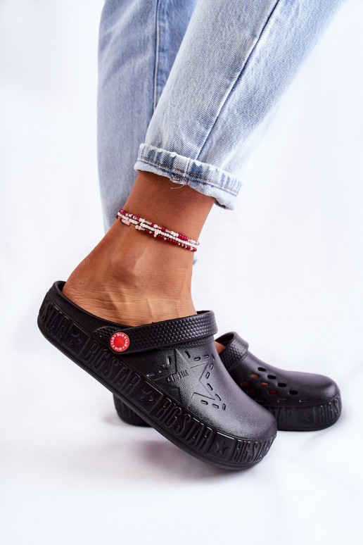 Leichte Hausschuhe Big Star II275001 schwarze Farbe