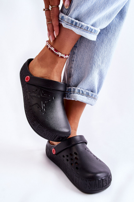 Leichte Hausschuhe Big Star II275001 schwarze Farbe