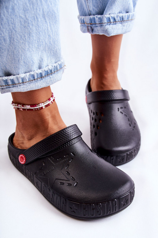 Leichte Hausschuhe Big Star II275001 schwarze Farbe