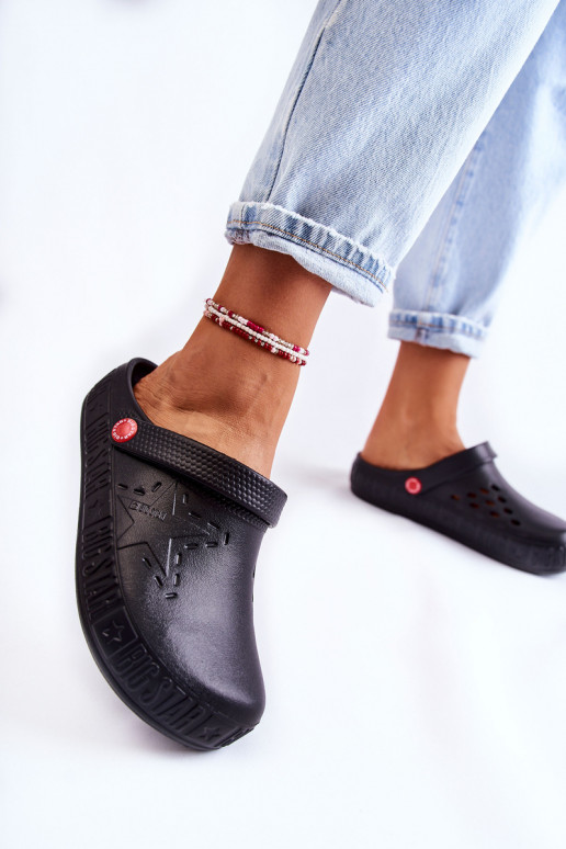 Leichte Hausschuhe Big Star II275001 schwarze Farbe