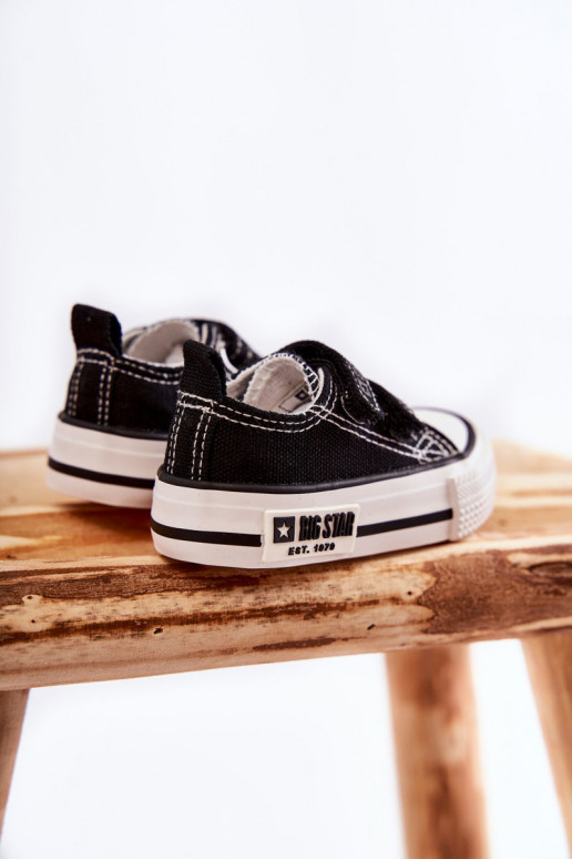 Kinder-Freizeitschuhe mit Klebeverschlüssen BIG STAR KK374074 Schwarz und Weiß