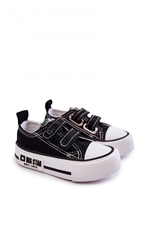 Kinder-Freizeitschuhe mit Klebeverschlüssen BIG STAR KK374074 Schwarz und Weiß