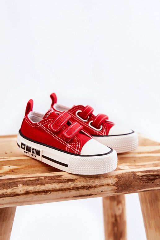 Kinder-Freizeitschuhe mit Klebeverschlüssen BIG STAR KK374076 rote Farbe Kinder-Freizeitschuhe mit Klebeverschlüssen BIG STAR KK374076 rote Farbe