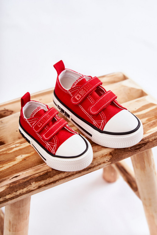 Kinder-Freizeitschuhe mit Klebeverschlüssen BIG STAR KK374076 rote Farbe Kinder-Freizeitschuhe mit Klebeverschlüssen BIG STAR KK374076 rote Farbe