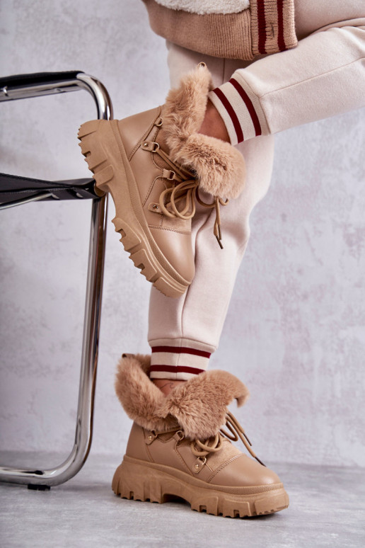 Erwärmte Stiefel Schuhe beige Farbe Charles Erwärmte Stiefel Schuhe beige Farbe Charles