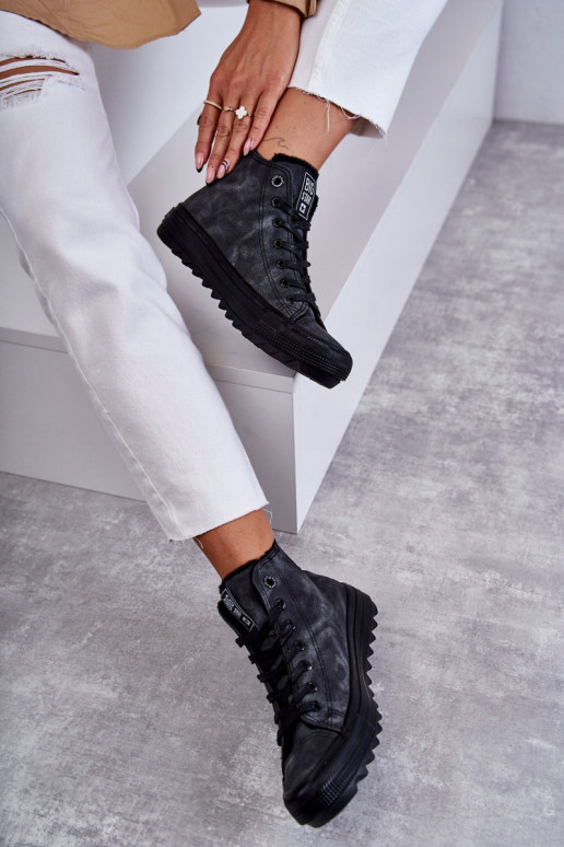 Freizeitschuhe Big Star erwärmte schwarze Farbe GG274069 Freizeitschuhe Big Star erwärmte schwarze Farbe GG274069