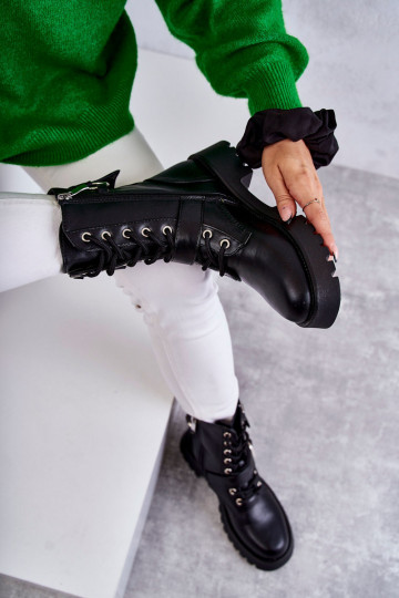 Stiefel mit weitem Absatz in der Farbe Schwarz von Marlis 2