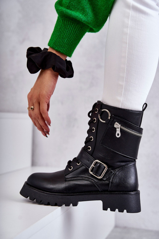 Stiefel mit weitem Absatz in der Farbe Schwarz von Marlis