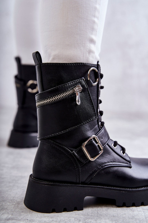 Stiefel mit weitem Absatz in der Farbe Schwarz von Marlis