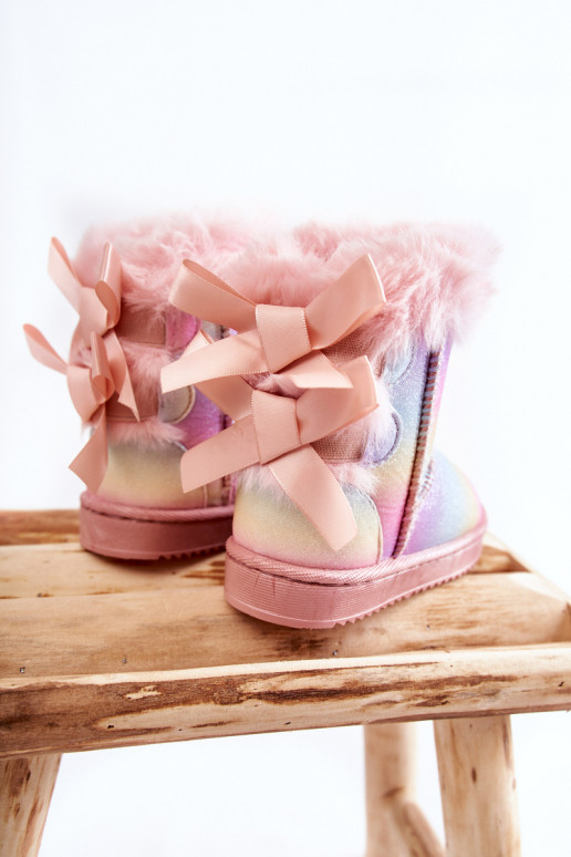 Warme Kinderschuhe mit Bändern, Schneestiefel, verschiedene Farben. Funky