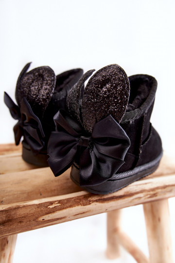 Gewärmte Kinder-Schneestiefel mit Bändern aus schwarzem Meriva 2