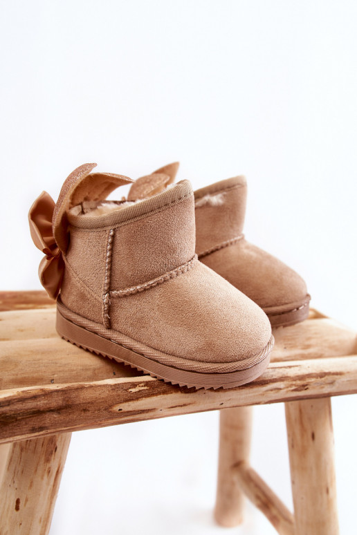 Gewärmte Schneestiefel für Kinder mit Bändern beige Meriva