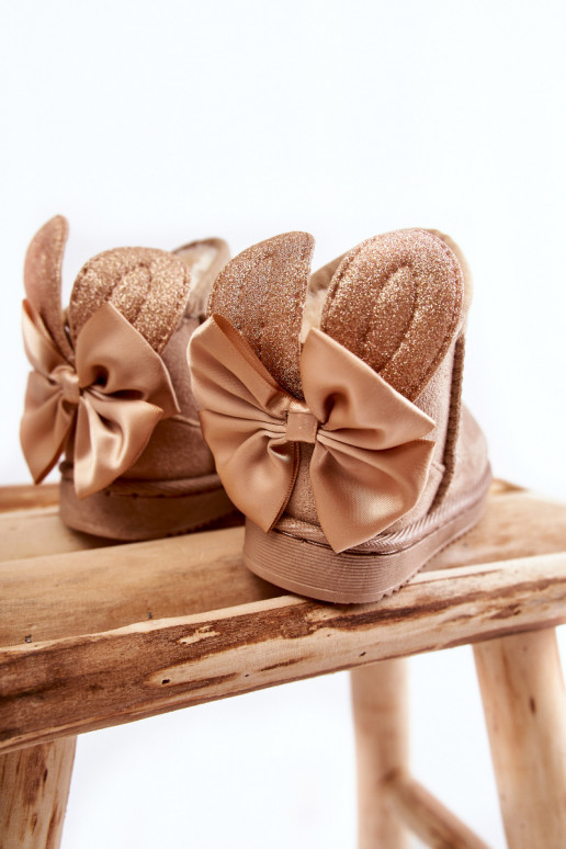Gewärmte Schneestiefel für Kinder mit Bändern beige Meriva