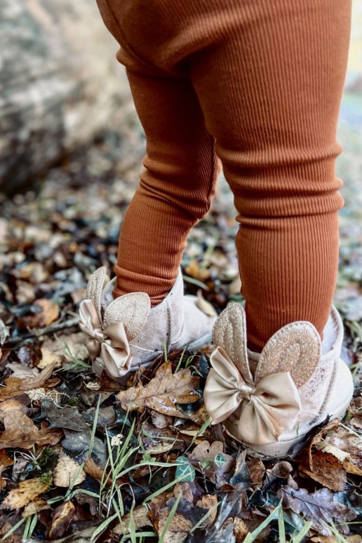 Gewärmte Schneestiefel für Kinder mit Bändern beige Meriva