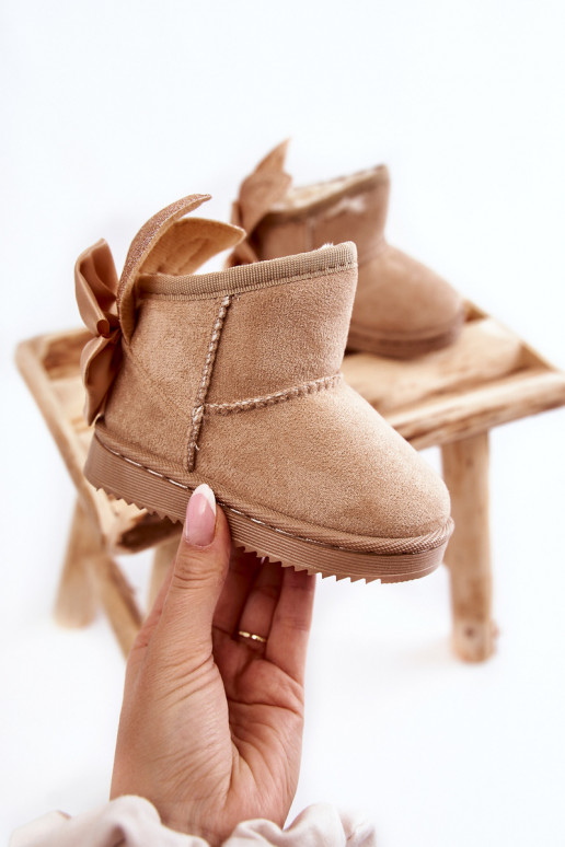 Gewärmte Schneestiefel für Kinder mit Bändern beige Meriva