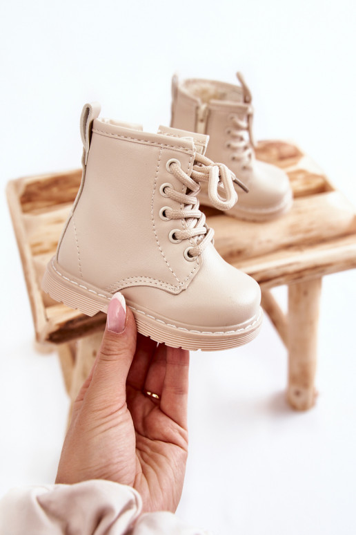 Kinderstiefel mit Reißverschlüssen beige Omua