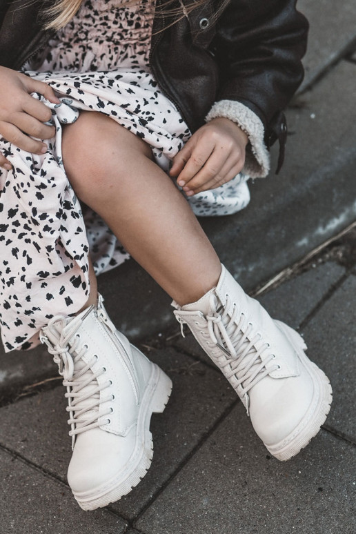 Kinderstiefel mit Reißverschlüssen beige Omua
