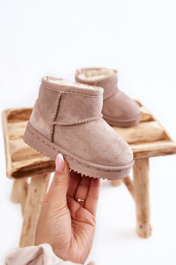 Warme Kinder-Winterstiefel in Elfenbein Gooby