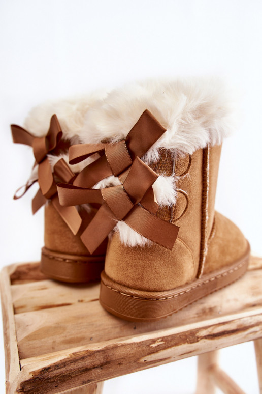 Warme Kinderschuhe mit Bändern, Schneestiefel beige Funky Warme Kinderschuhe mit Bändern, Schneestiefel beige Funky