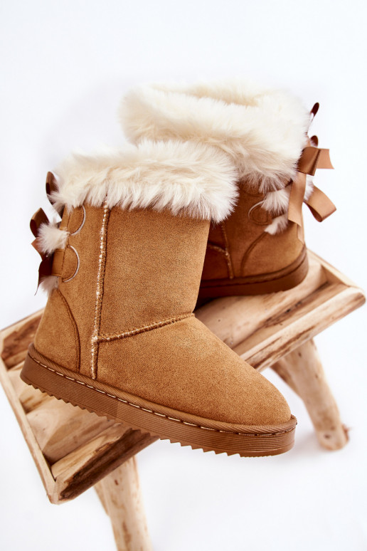 Warme Kinderschuhe mit Bändern, Schneestiefel beige Funky Warme Kinderschuhe mit Bändern, Schneestiefel beige Funky
