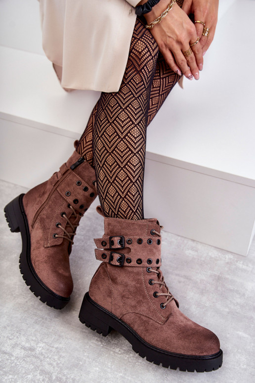 Warme Wildlederstiefel in der braunen Farbe Silvor Warme Wildlederstiefel in der braunen Farbe Silvor