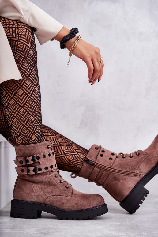 Warme Wildlederstiefel in der braunen Farbe Silvor Warme Wildlederstiefel in der braunen Farbe Silvor