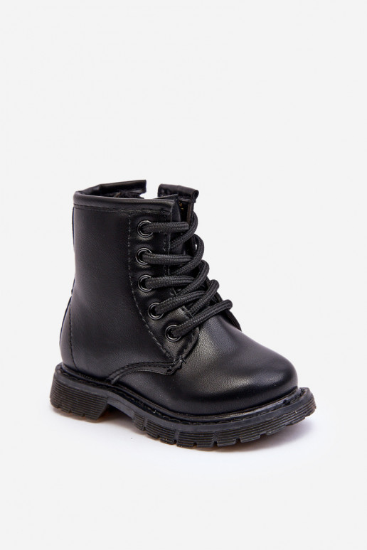 Kinderstiefel mit Reißverschlüssen in der Farbe Schwarz Omua