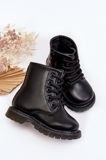 Kinderstiefel mit Reißverschlüssen in der Farbe Schwarz Omua 2