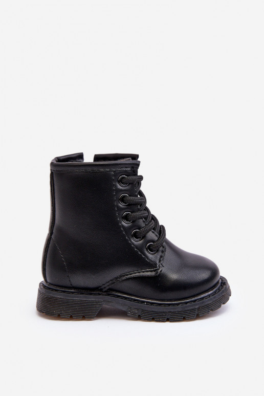 Kinderstiefel mit Reißverschlüssen in der Farbe Schwarz Omua