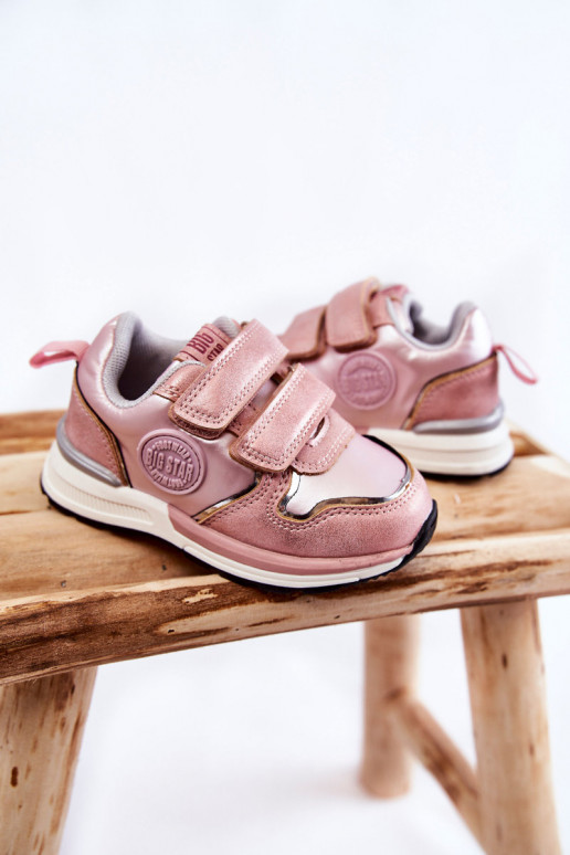 Kindersportschuhe mit Klebeverschlüssen Memory Foam System Big Star KK374180 rosa
