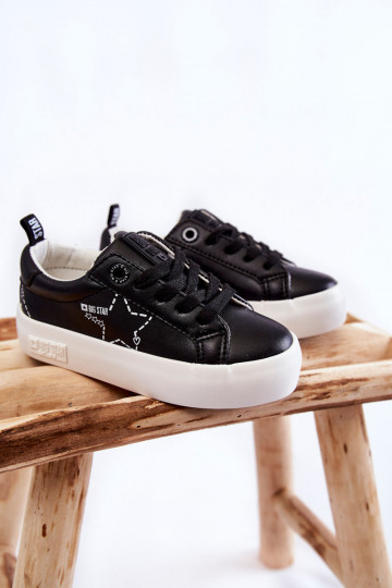 Kindersportschuhe mit Schnürsenkeln Big Star KK374223 schwarze Farbe