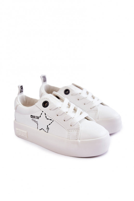Kindersportschuhe mit Schnürsenkeln Big Star KK374222 weiße Farbe