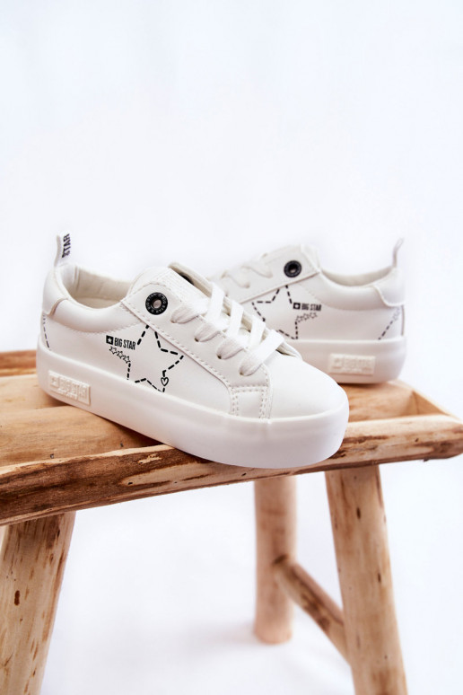Kindersportschuhe mit Schnürsenkeln Big Star KK374222 weiße Farbe