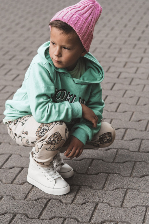 Kinderschuhe mit Einlegesohlen mit Reißverschlüssen Big Star KK374227 weiße Farbe