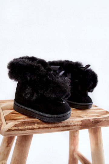 Warme Kinderstiefel, Schneestiefel, schwarze Farbe, Roofy