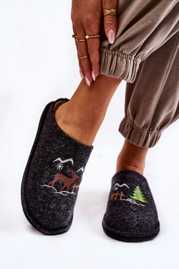 Hausschuhe Big Star KK276018 Schwarz und Beige 2