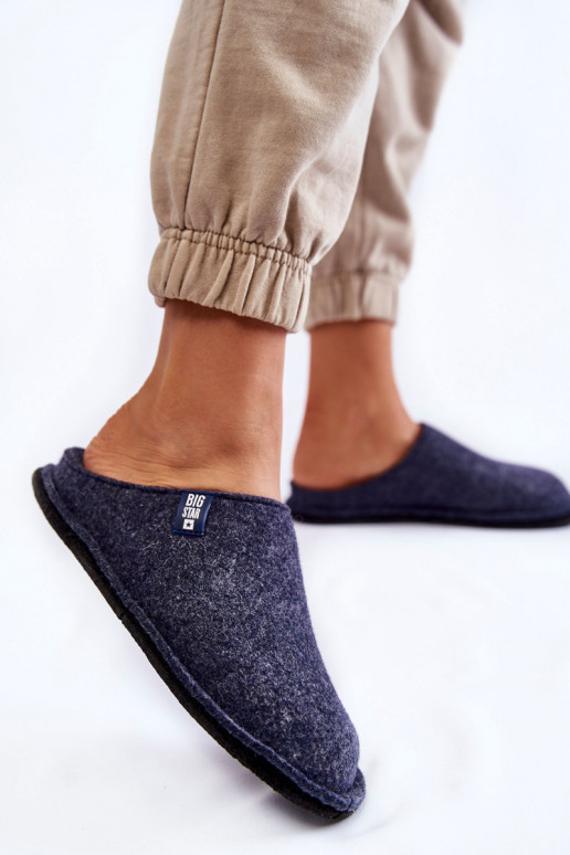 Klassisches Modell Hausschuhe Big Star KK276013 dunkelblau Klassisches Modell Hausschuhe Big Star KK276013 dunkelblau