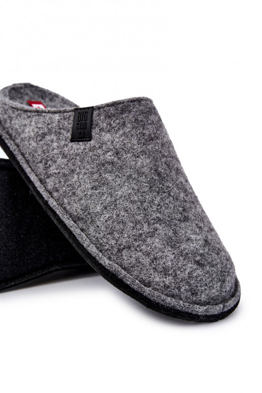 Klassische Herrenhausschuhe Big Star KK176001 in grauer Farbe Klassische Herrenhausschuhe Big Star KK176001 in grauer Farbe