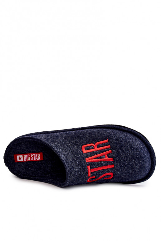 Klassische Herrenhausschuhe Big Star KK176002 dunkelblau