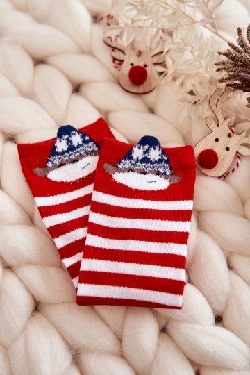 Socken mit Streifen in weiß-roter Farbe
