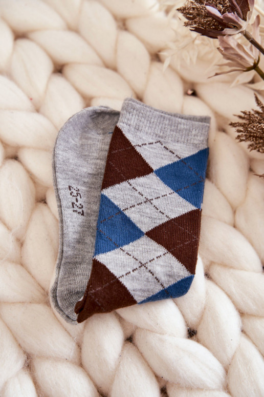 Lange Socken mit Karomuster 5 Stk. Verschiedene Farben Lange Socken mit Karomuster 5 Stk. Verschiedene Farben