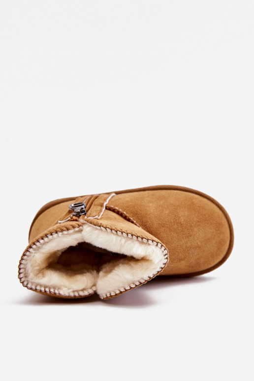 Kinder-Schneestiefel in brauner Farbe Catellie, wärmend mit einem widerstandsfähigen Modell Kinder-Schneestiefel in brauner Farbe Catellie, wärmend mit einem widerstandsfähigen Modell