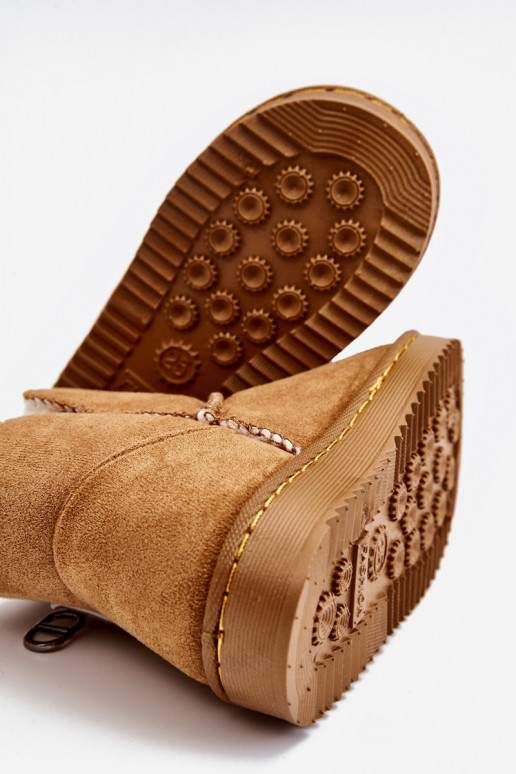 Kinder-Schneestiefel in brauner Farbe Catellie, wärmend mit einem widerstandsfähigen Modell Kinder-Schneestiefel in brauner Farbe Catellie, wärmend mit einem widerstandsfähigen Modell