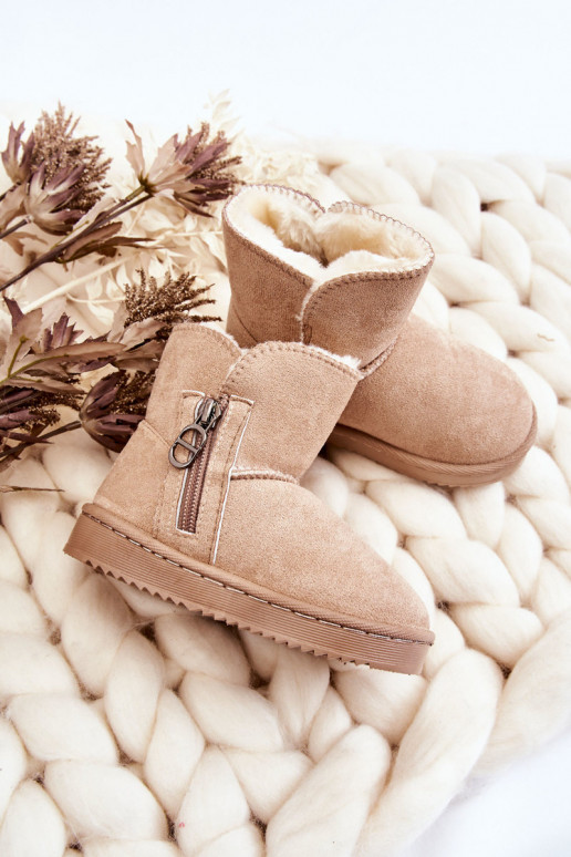 Kinder-Schneestiefel eines widerstandsfähigen Modells, warm, beige Catellie Kinder-Schneestiefel eines widerstandsfähigen Modells, warm, beige Catellie