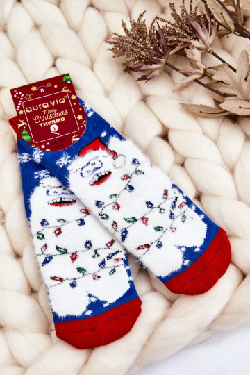 Weihnachtssocken für Kinder in blauer Farbe