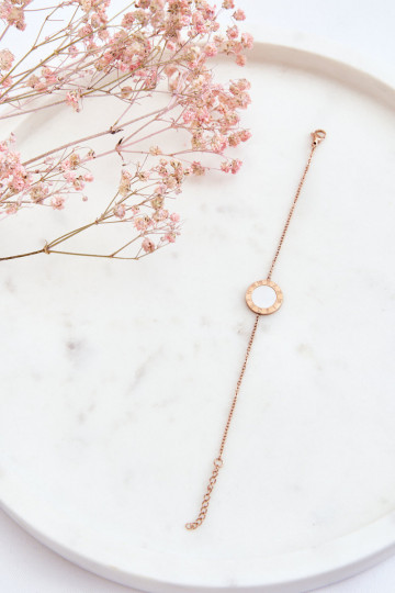 Armband in der Farbe Weiß-Roségold 2