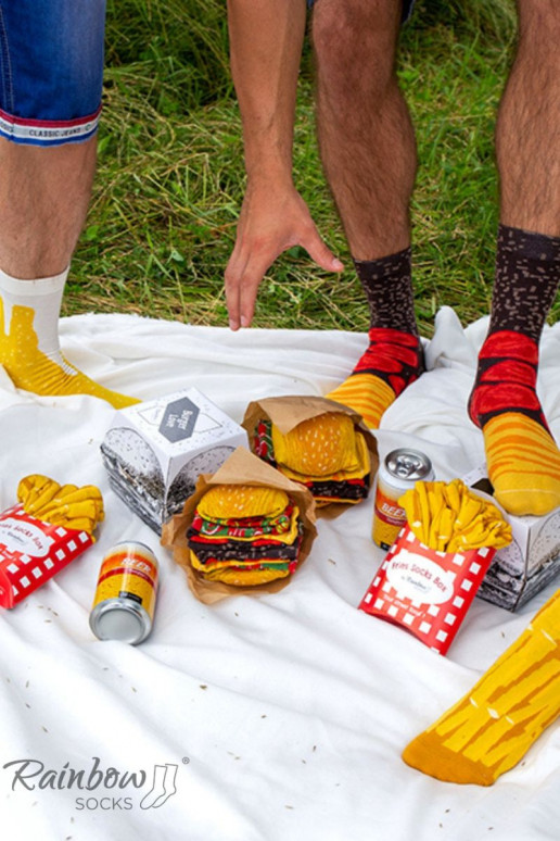 Farbige Socken in einer Box Meal Socks Box Burger 5 Par Farbige Socken in einer Box Meal Socks Box Burger 5 Par