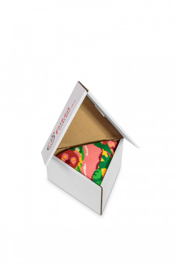 Farbige Socken in einer Box 1 Paar Pizza