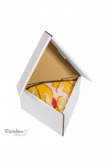 Farbige Socken in einer Box 1 Paar Pizza